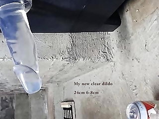 Béant Assfucked by my new clear dildo 23 X 6-8cm