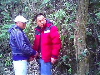 Aasian Asian bear daddies getting it on in the woods