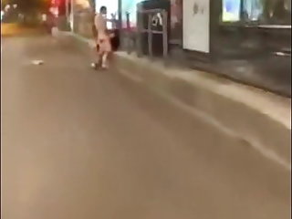 Outdoor Caught gay sex on the main street